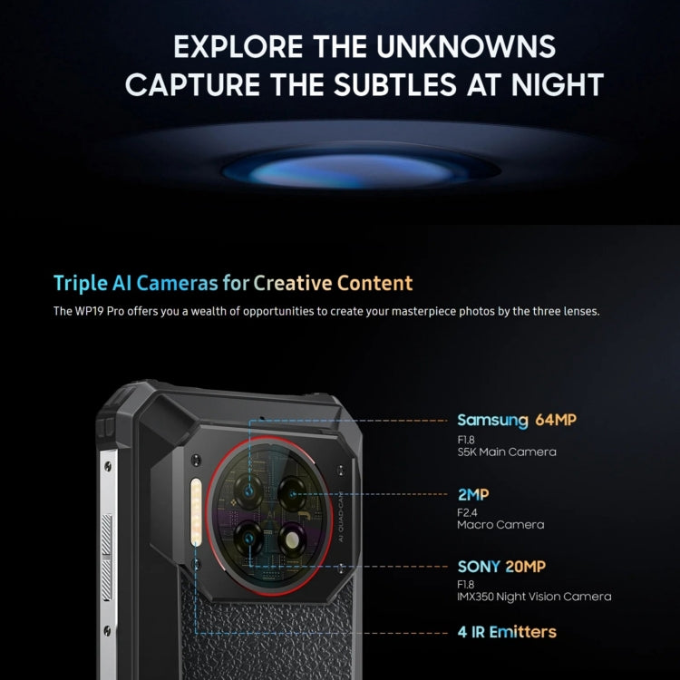 Oukitel WP19 Pro, 6.8 inch MediaTek Helio G99 Octa-core, NFC, Network: 4G, WP19 Pro 8GB+256GB Oukitel WP19 Pro, 6.8 inch MediaTek Helio G99 Octa-core, NFC, Network: 4G, WP19 Pro 8GB+256GB